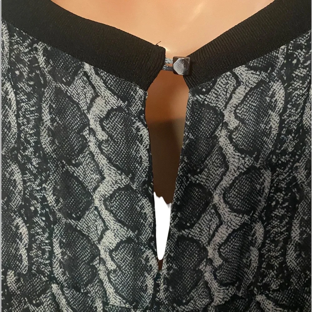 Rachel Roy Chiffon Shift Snake Print Boho Summer High Low Tunic Dress  size 1X - Picture 10 of 13